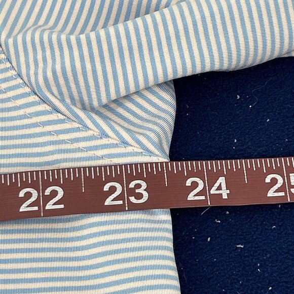 Dunning Shirt Men's XL Blue Pink Stripes Short Sleeve Polo Golf Long Cove Club - Picture 11 of 11